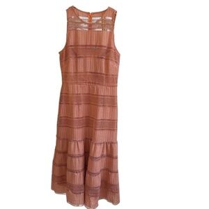 Antonio Melani BEAUTIFUL pale pink drop waist lace‎ dress. Lines. Size 2.